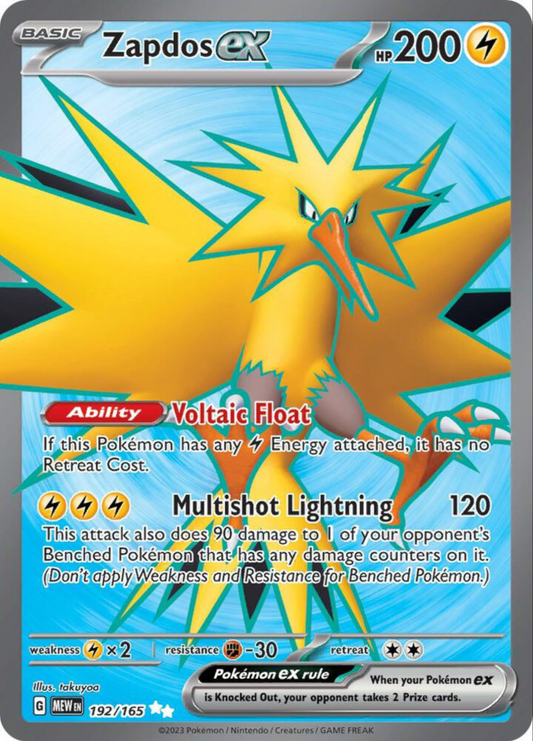Zapdos Ex 151 192/165